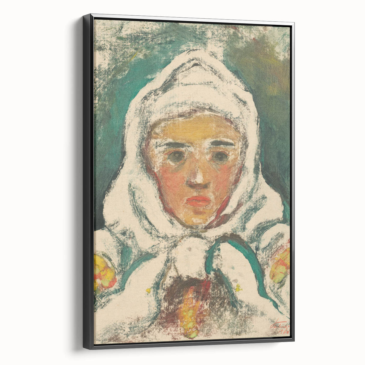 Realism Art Print: Expressive Villager Portrait Realism Canvas Wall Art
