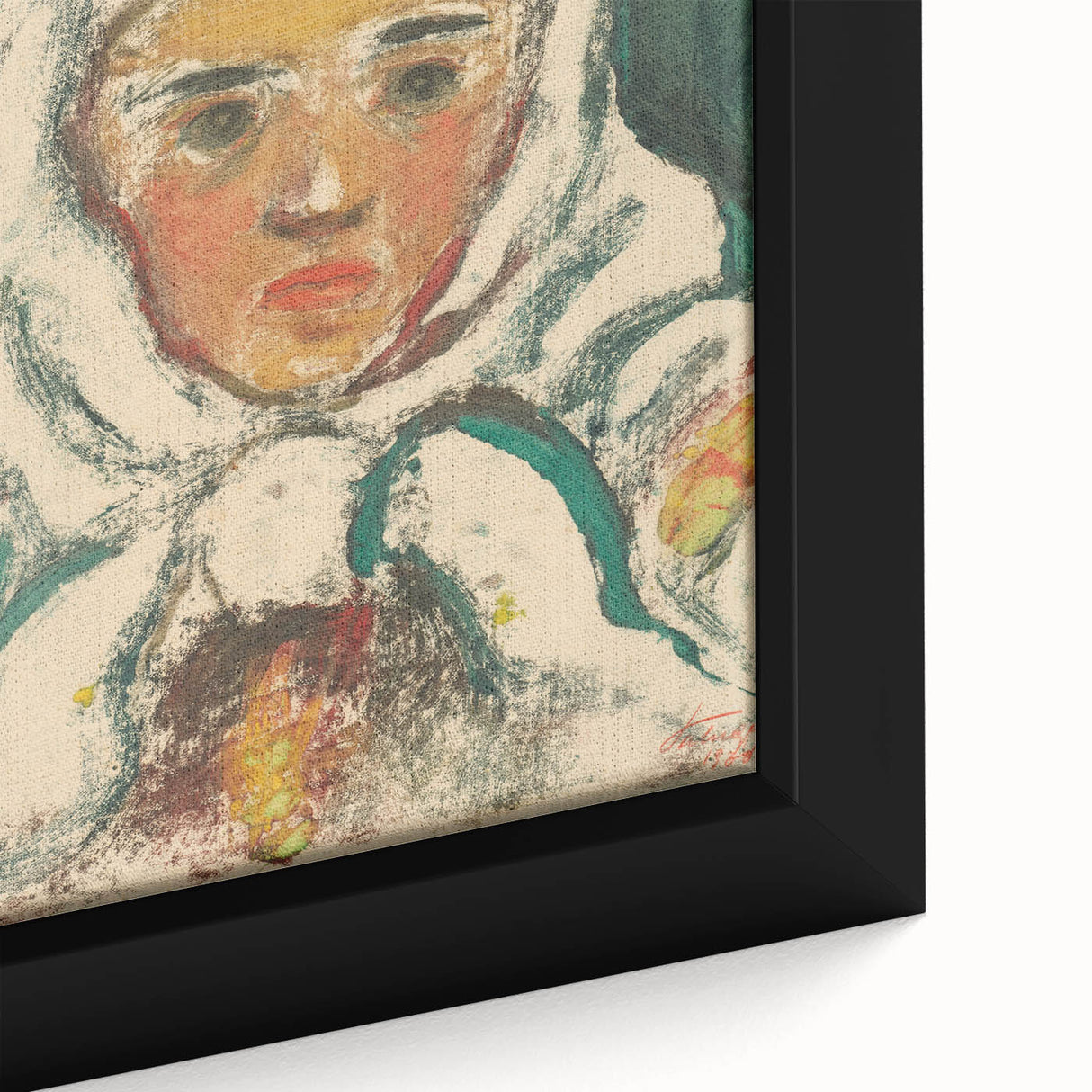 Realism Art Print: Expressive Villager Portrait Realism Canvas Wall Art