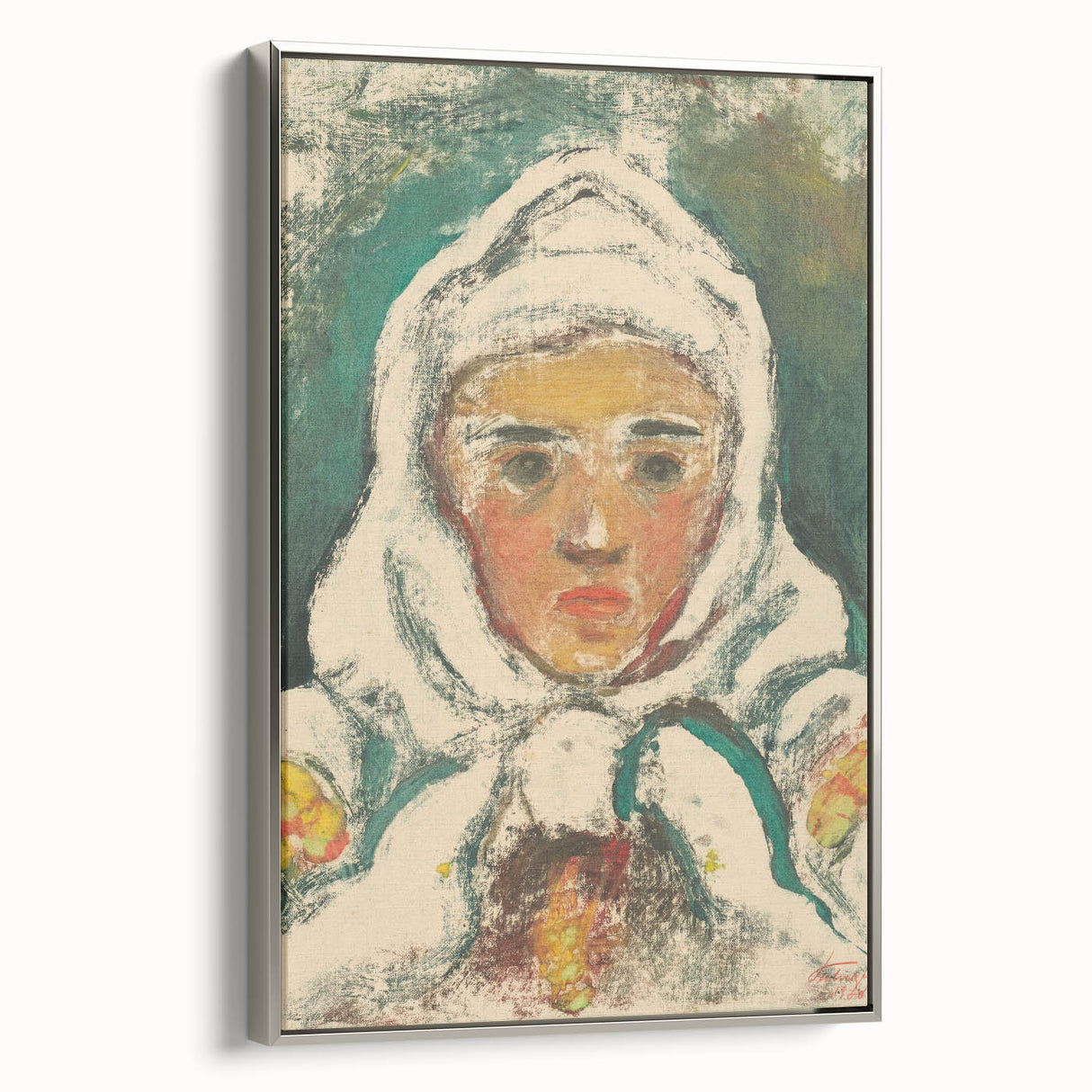 Realism Art Print: Expressive Villager Portrait Realism Canvas Wall Art