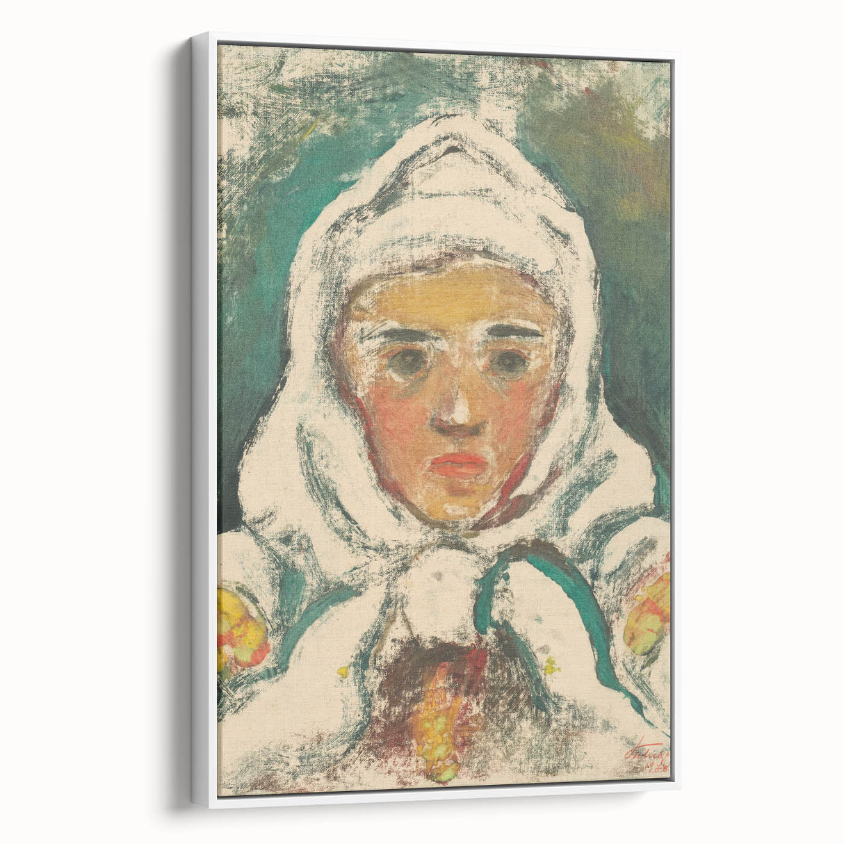 Realism Art Print: Expressive Villager Portrait Realism Canvas Wall Art
