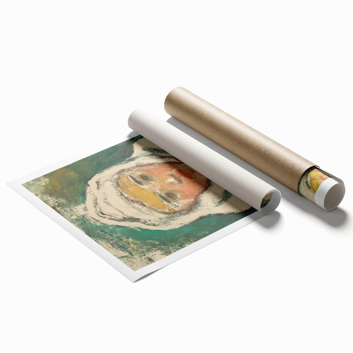 Realism Art Print: Expressive Villager Portrait Realism Canvas Wall Art
