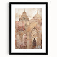 Abstract architecture wall art framed with a black mat, showcasing modern geometric patterns and a sleek design, perfect for contemporary home decor.