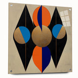 Geometric Wall Art Prints - Bold Abstract Design with Gold Highlights