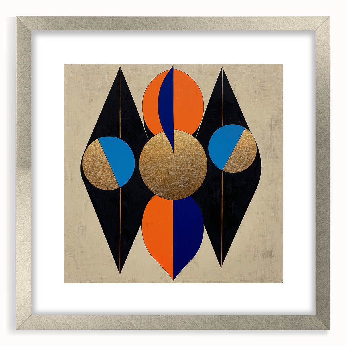 Geometric Wall Art Prints - Bold Abstract Design with Gold Highlights
