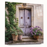 Acrylic print of a large abstract door design in gray and white, suitable for bedroom or dining room decor.