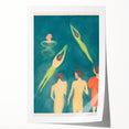 Expressionist Swimming Scene – Serene Boys Bathing Canvas Wall Art