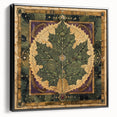 Framed canvas wall art showcasing a vibrant floral and botanical design with black accents, displayed in a stylish side view, perfect for modern home decor.