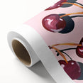Art deco poster of colorful fruits on rolled canvas, ideal for nursery wall art or dining room decor.
