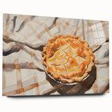 Large abstract wall art of assorted pastries in muted earth tones, printed on acrylic glass.