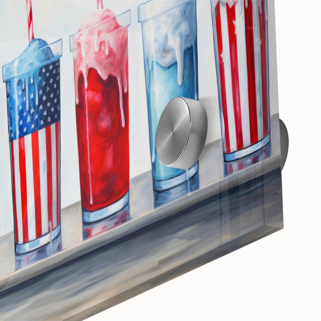 Patriotic Ice Cream Drinks - 4th of July Beverage Wall Art