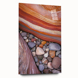 Acrylic landscape artwork depicting a serene desert scene in warm tones, presented in a side view without pins, perfect for modern home decor.