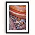 Framed desert landscape artwork with a black mat, showcasing vibrant colors and intricate details, designed to enhance modern home decor settings. Perfect for art enthusiasts and interior design lovers.
