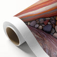 Desert landscape rolled canvas art depicting vibrant sand dunes and a clear blue sky, elegantly packaged in a protective cardboard tube for shipping.