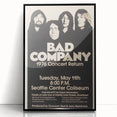Bad Company 1976 Concert Poster – Retro Black & White Wall Art