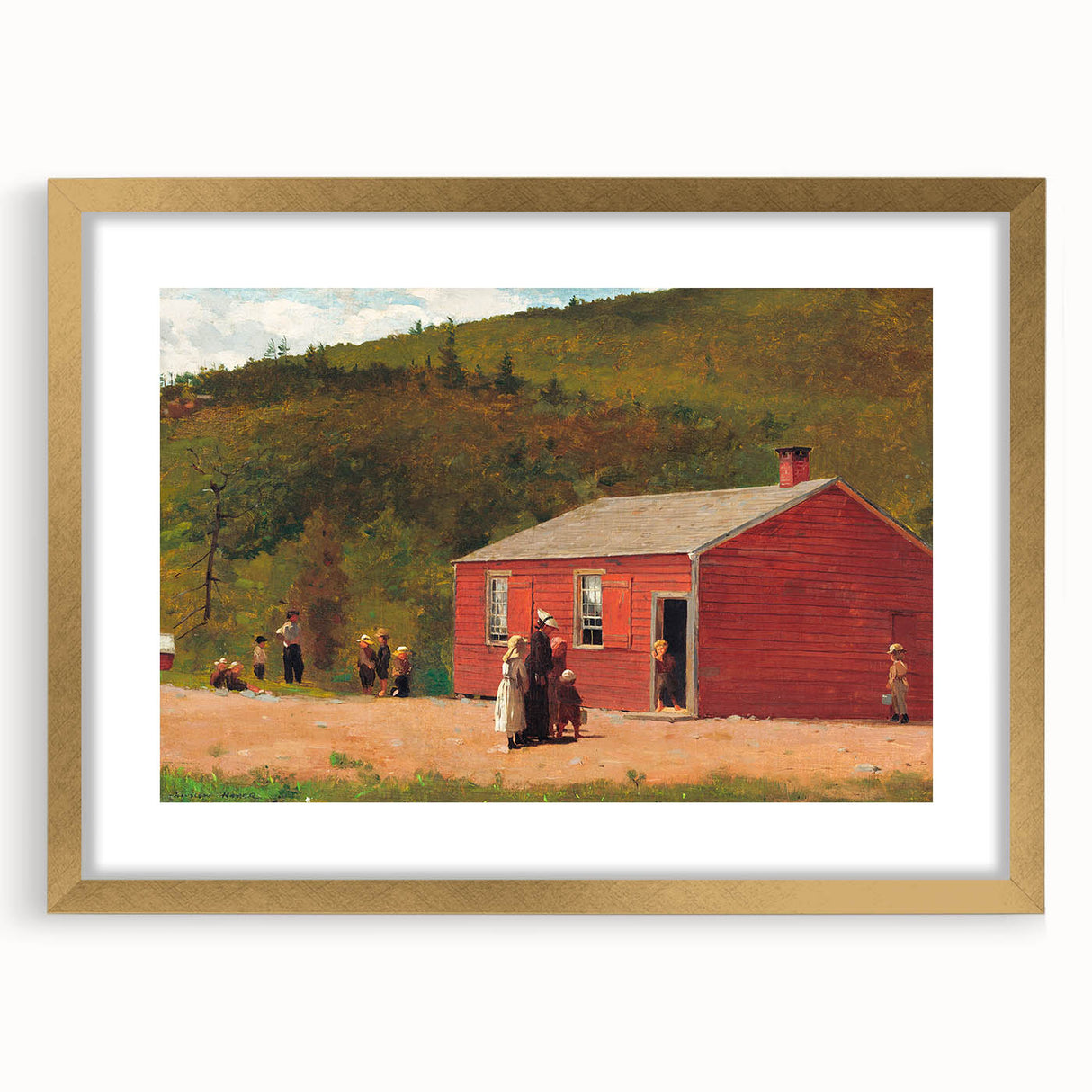 Realism Art Print of Schoolhouse Scene - Fine Art Realism Canvas