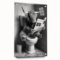 Highland Cow Bathroom Wall Art - Fun Black and White Decor