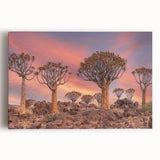 Black and white stretched canvas of African scenery, large format, ideal for kitchen wall art.