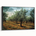 Black and white framed canvas of a vintage Albanian landscape, ideal for bedroom wall decor.