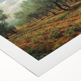 Art deco poster of an Albanian landscape on rolled canvas, featuring muted earth tones, ideal for dining room wall art.