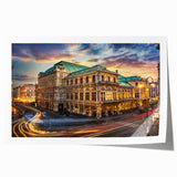 Extra large rolled print of a vibrant Austrian landscape with vivid floral foreground, ideal for dining room wall art.