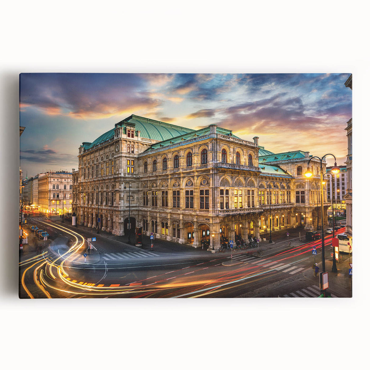 Large art featuring a black and white landscape of an Austrian scenery on stretched canvas, suitable for bedroom decor.