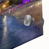 Large abstract wall art depicting a Bulgarian landscape in muted earth tones on acrylic glass.