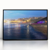 Large abstract wall art depicting a European Bulgarian landscape in muted earth tones, framed in black acrylic.