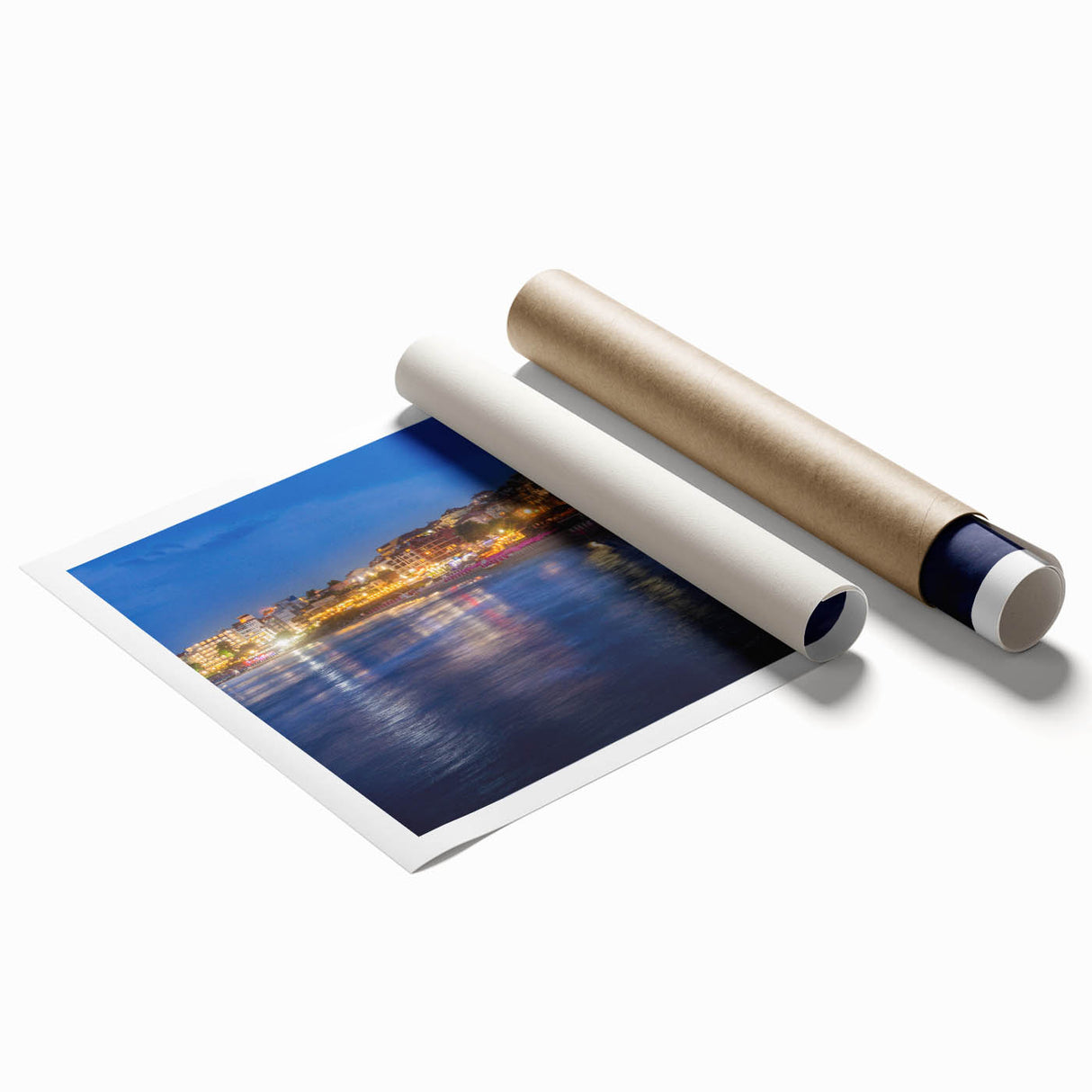 Extra large rolled print of a Bulgarian landscape with vibrant green and floral elements, ideal for classy bathroom wall art.