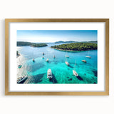 Abstract art print of a European Croatian landscape in muted earth tones on a framed canvas, suitable for dining room decor.