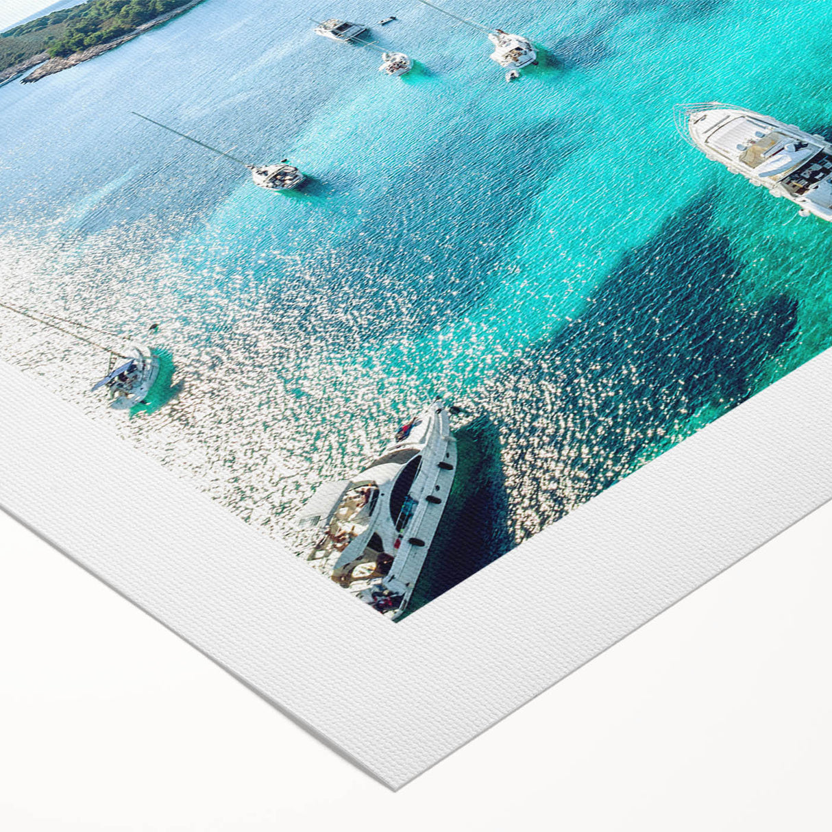 Art deco poster featuring a serene Croatian landscape in muted earth tones on rolled canvas, ideal for dining room decor.