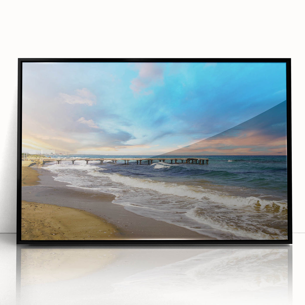 Large abstract wall art depicting a European Cyprus landscape in muted earth tones on a framed acrylic.