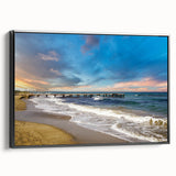 Black and white vintage landscape art painting of Cyprus on framed canvas, ideal for bedroom wall decor.