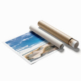 Extra large rolled print of a Danish landscape featuring muted floral elements, ideal for classy bathroom wall art.