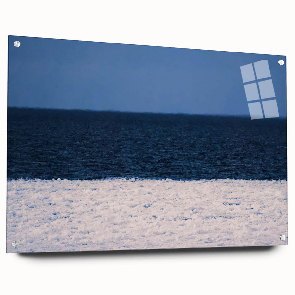 Acrylic print of a European scenery in muted earth tones, ideal for dining room decor.