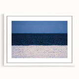 Textured art print of an abstract European landscape in subdued earth tones, framed with a white mat.