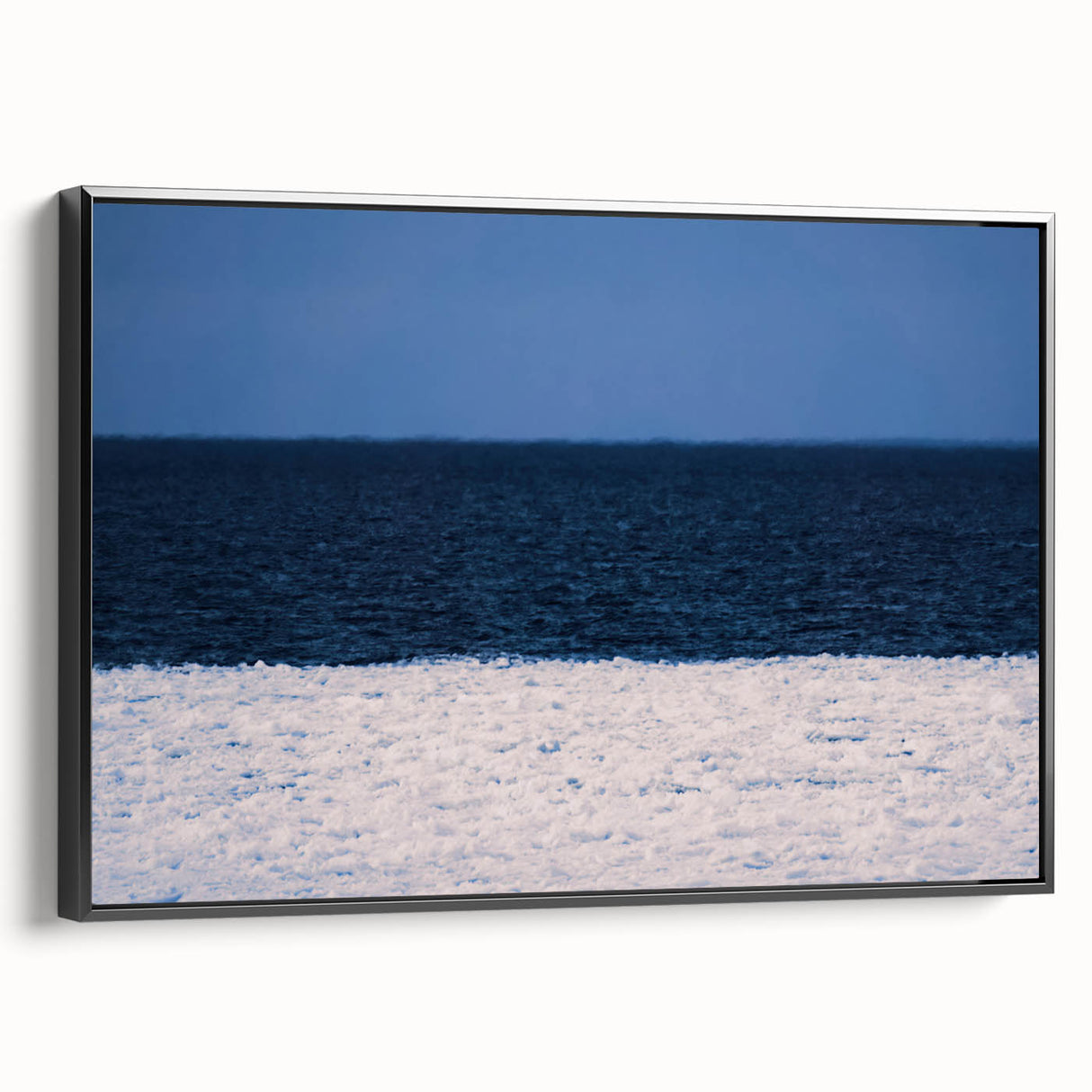 Black and white framed canvas featuring a vintage-style Estonian landscape, ideal for bedroom wall decor.