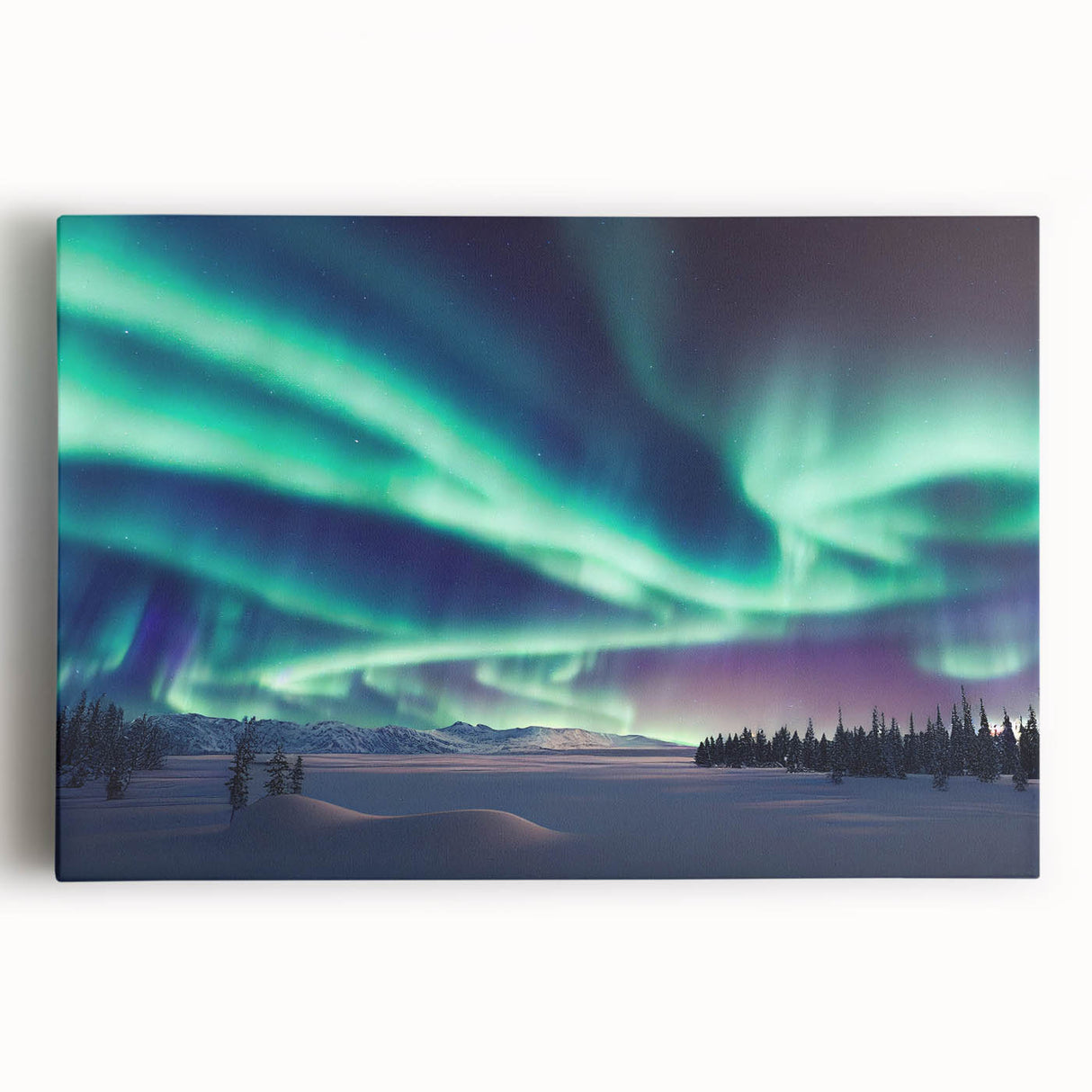 Black and white photograph of a serene Finnish landscape on stretched canvas, ideal for kitchen wall art or bedroom ambiance.