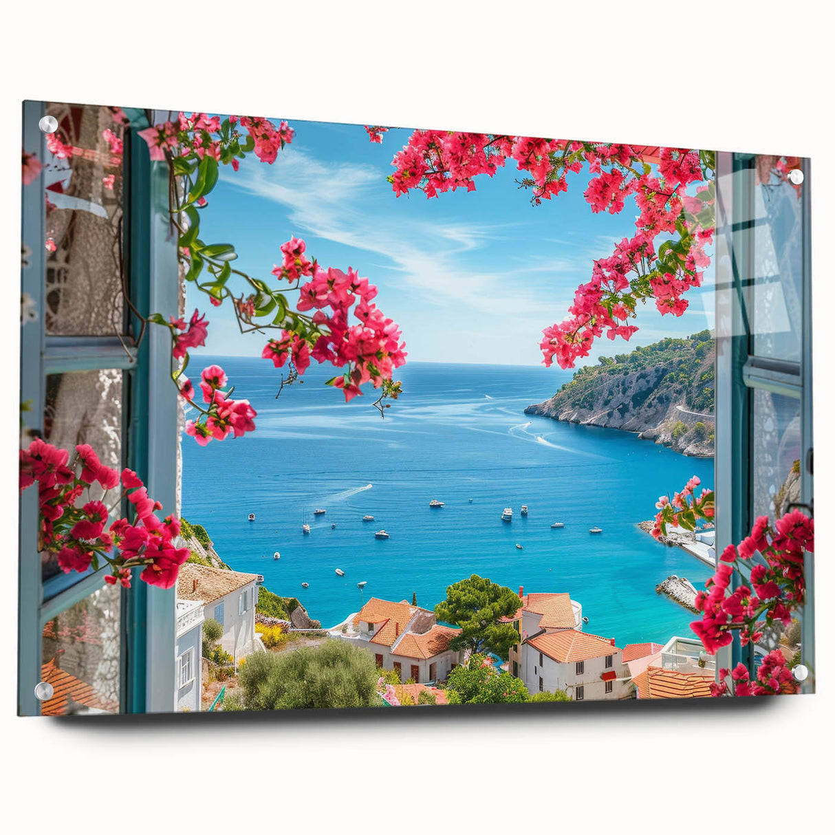 Acrylic print of a Provence, France landscape in pastel tones, suitable for dining room or bedroom decor.