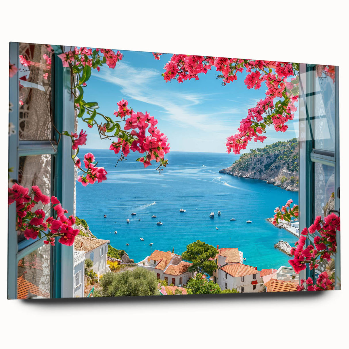 Acrylic print of a Provence landscape in muted earth tones, suitable as bedroom or dining room art.