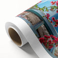 Art Deco poster of Provence landscape in pastel shades on rolled canvas, ideal for nursery wall art.