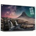 Acrylic print of a large abstract depiction of an Icelandic landscape, with cool blue and gray tones.