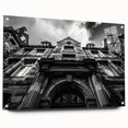 Acrylic glass print of a serene Rome cityscape with muted earth tones, ideal for dining room decor.