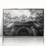 Mid-century modernist art of Rome's skyline in muted earth tones, framed acrylic print, suitable for modern art wall decor.