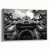 Framed canvas of a vintage-style Rome landscape painting with colorful art on a black background.