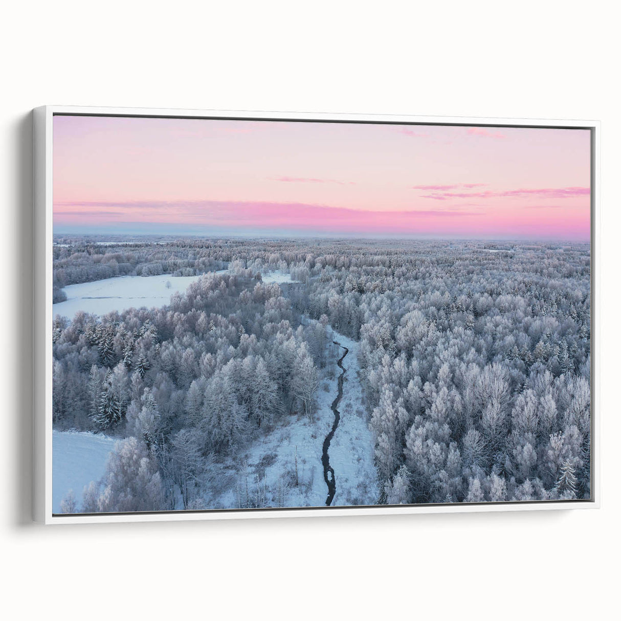 Vintage poster art of a European Latvia scenery in vibrant colors on a white framed canvas, ideal for living room decor.