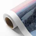 Art Deco style poster of a European Latvia scenery on rolled canvas, suitable as nursery wall art or for dining room decor.