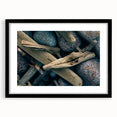 Extra large abstract art print featuring vibrant, colorful textures of a European scenery on a framed black mat.