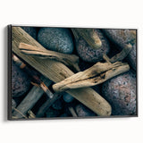 Black and white framed canvas depicting a vintage European landscape, ideal for bedroom wall decor.