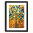 Extra large abstract art print of vibrant Barcelona scenery on textured canvas, framed in black, ideal for living room decor.