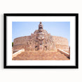 Extra large abstract art print of colorful, textured scenery in Yucatan on a black framed canvas.